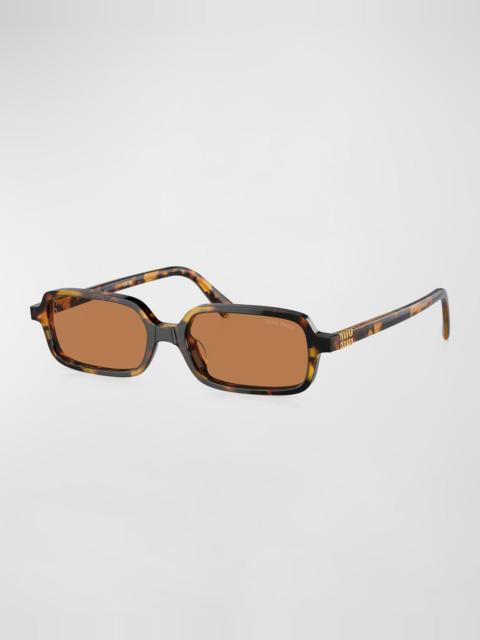 Miu Miu Logo Acetate Rectangle Sunglasses