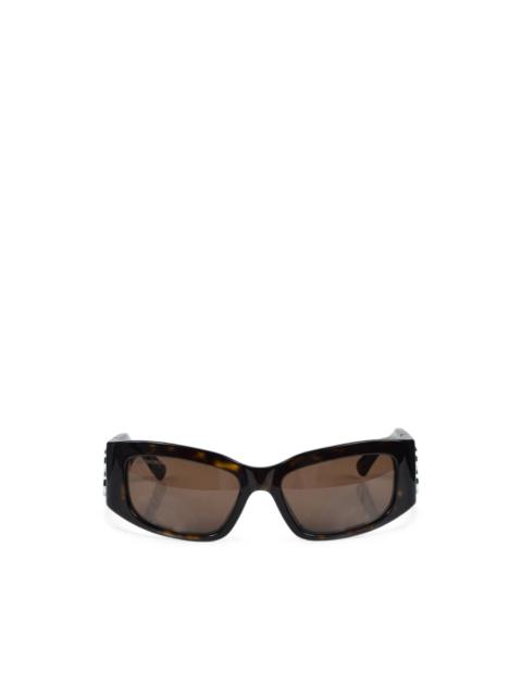 BALENCIAGA Bossy BB rectangle-frame sunglasses