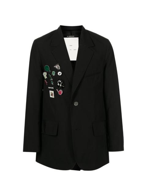 Song for the Mute badge detailing single-breasted blazer