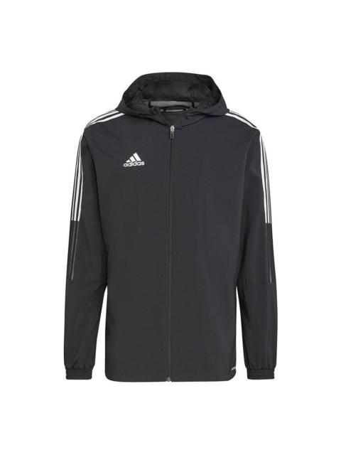 adidas Tiro21 Wb Soccer/Football Training Sports hooded Logo Jacket Black GP4967