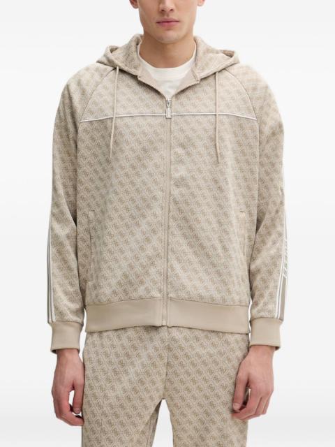 GUESS USA 4G monogram-print zip-up hoodie