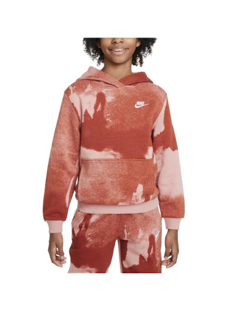 Nike Sportswear Club Fleece Graphic Hoodie GS "Red Stardust" FD3170 618