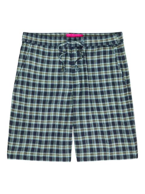 The Elder Statesman plaid-pattern drawstring shorts