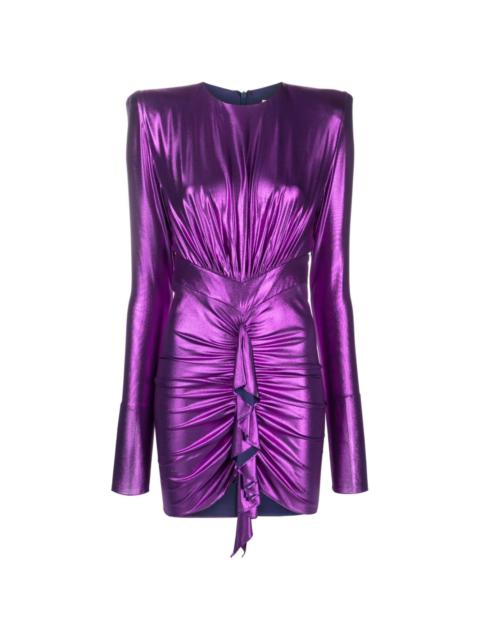 ALEXANDRE VAUTHIER laminated-finish ruched minidress