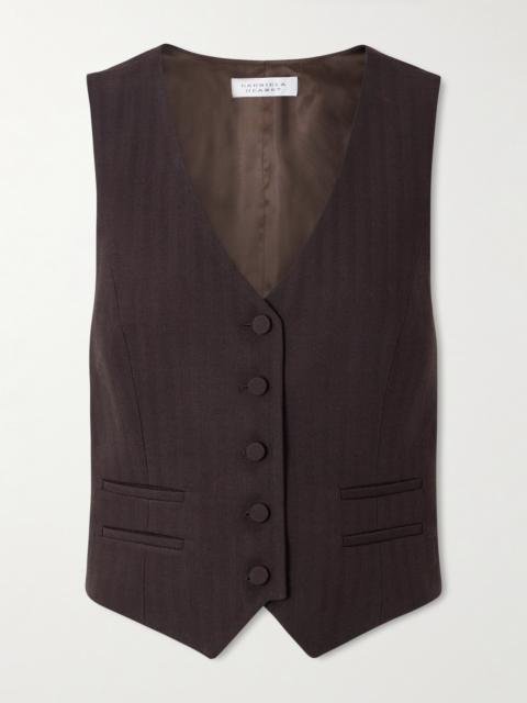 GABRIELA HEARST Coleridge Striped Herringbone Wool-blend Gilet