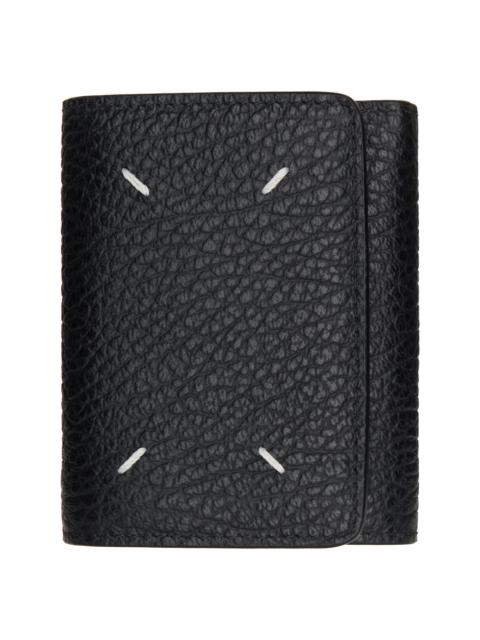 Maison Margiela Black Four Stitches Trifold Wallet