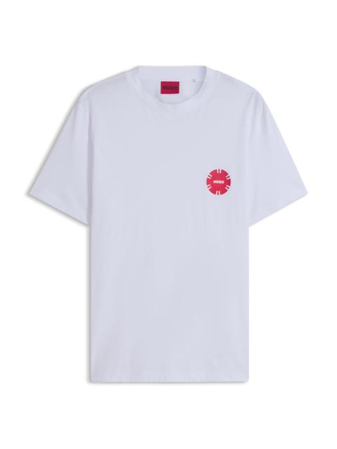 HUGO COTTON-JERSEY T-SHIRT WITH POKER-CHIP PRINT