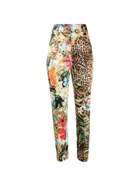 Baroque Flowers high-waisted trousers