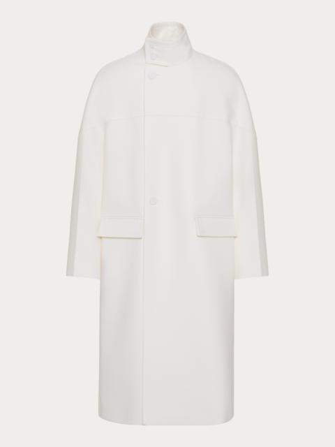 Valentino HIGH-NECK DOUBLE WOOL AND SILK PEACOAT