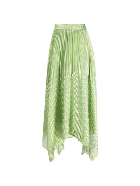 metallic-thread pleated skirt