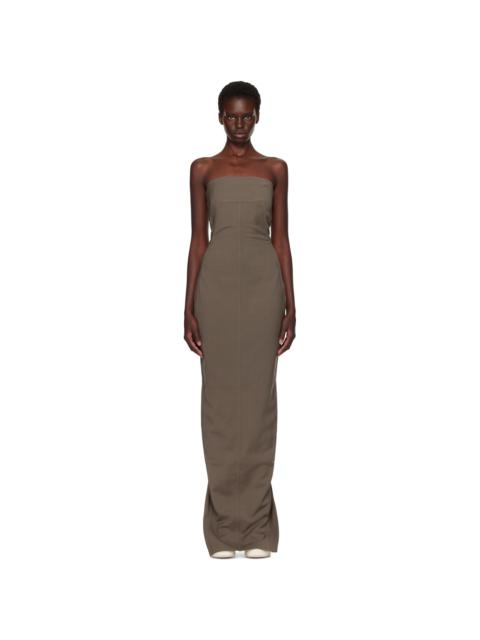 Rick Owens Gray Tower Bustier Maxi Dress