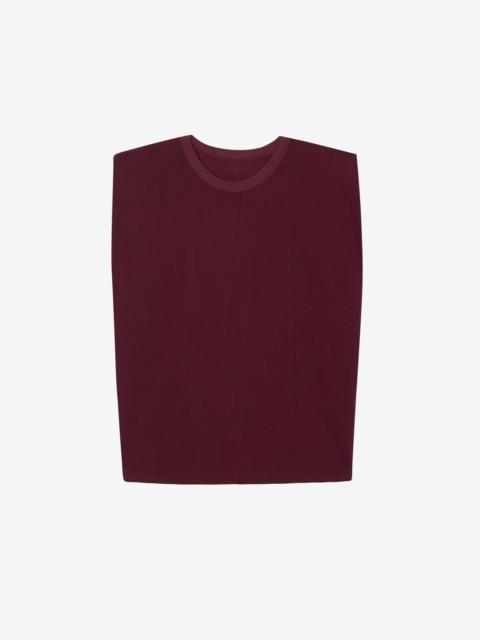 The Frankie Shop Eva Padded Shoulder Muscle T-Shirt - Burgundy