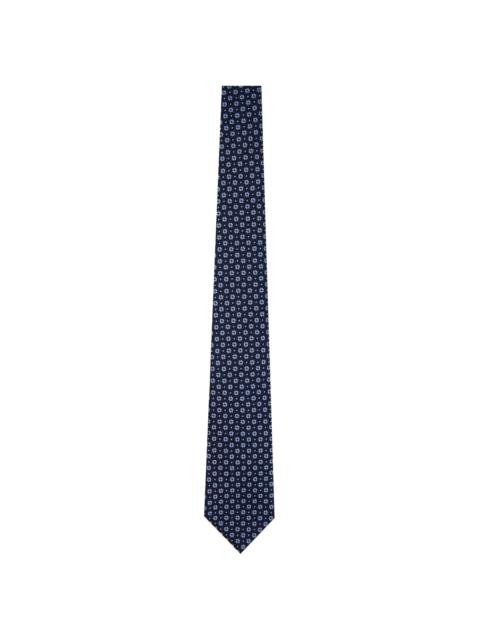 Navy Silk Jacquard Tie