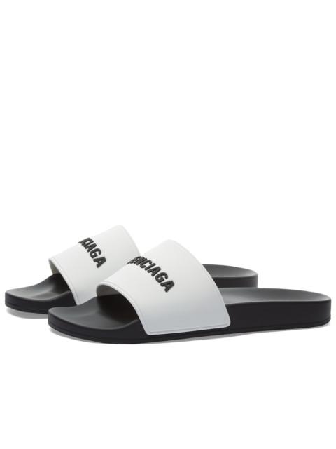 BALENCIAGA Balenciaga Rubber Logo Pool Slide