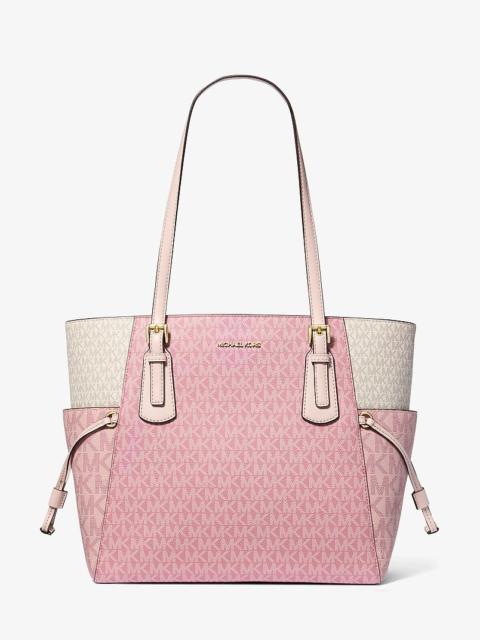 MICHAEL KORS Voyager Large Color-Block Signature Logo Tote Bag