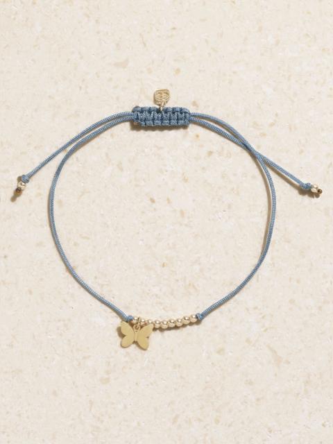 SYDNEY EVAN Butterfly 14-karat gold cord bracelet Gold