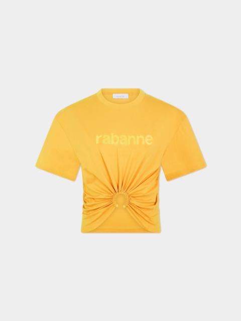 Paco Rabanne LIGHT ORANGE TOP IN JERSEY WITH PIERCING