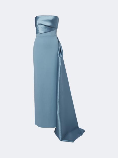 SOLACE LONDON Kinsley draped satin-trimmed bustier gown