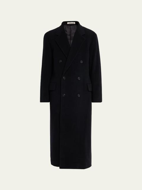 AURALEE Men's Superfine Wool Double-Breasted Overcoat