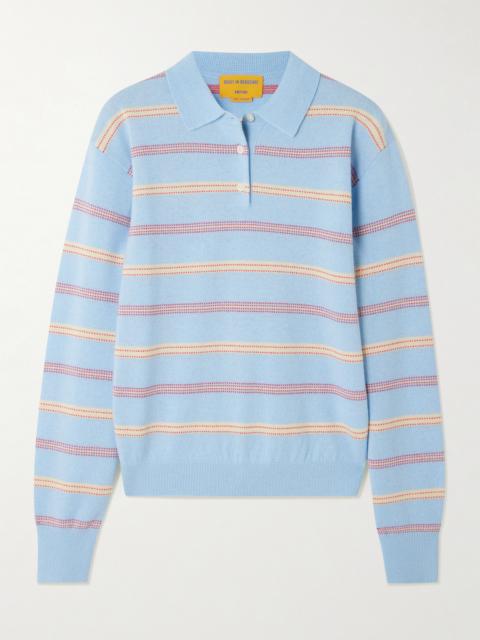 GUEST IN RESIDENCE Collegiate Striped Cashmere Polo Sweater