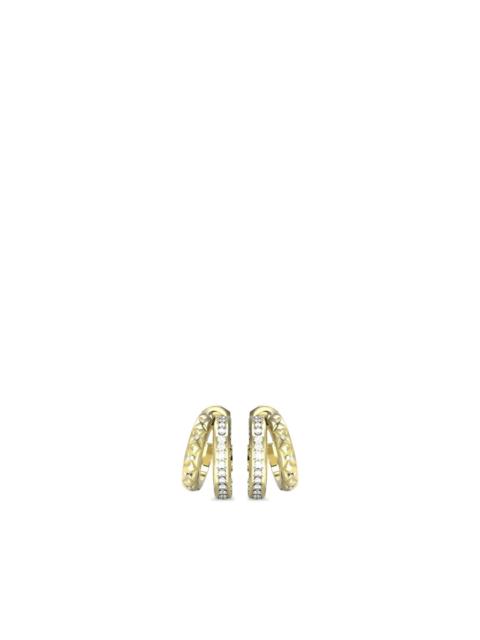 GUESS USA matelassé pavé-set double-hoop earrings