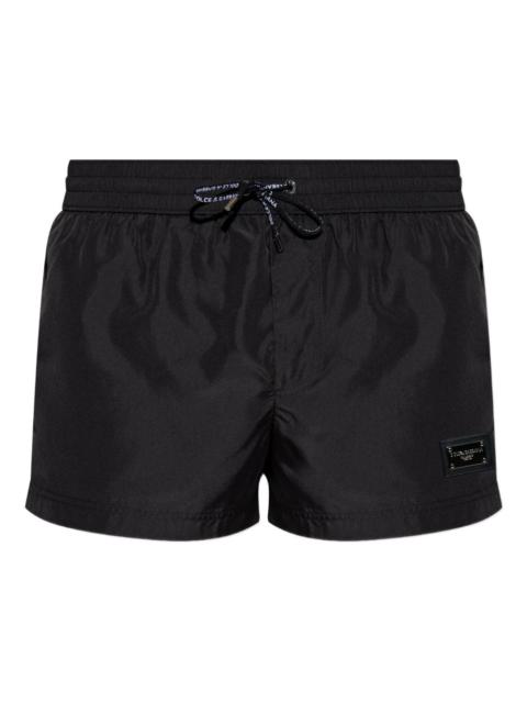 logo-plaque swim shorts