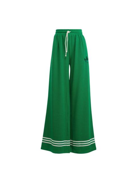 adidas (WMNS) adidas Adicolor 70s Knit Wide Pants 'Green White' IB2045
