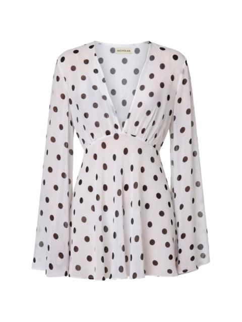 NICHOLAS Nerissa LS V-neck mini dress