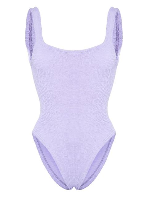 Hunza G shirred-effect swimsuit