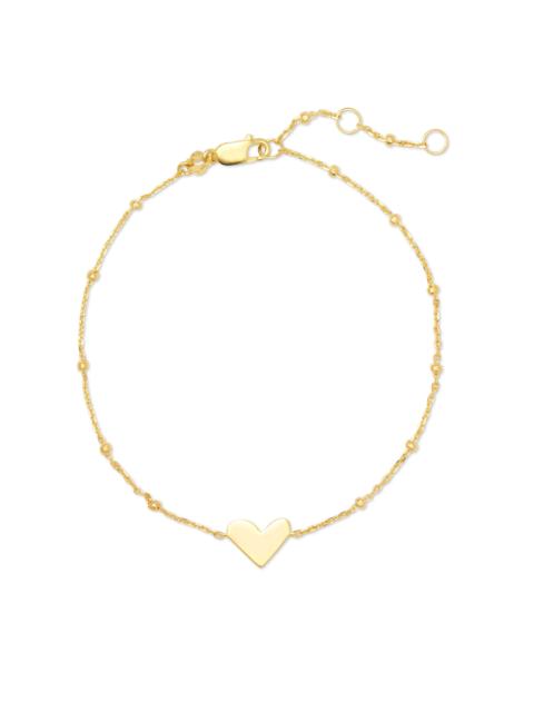 KENDRA SCOTT Ari Heart Delicate Chain Bracelet in 18k Yellow Gold Vermeil