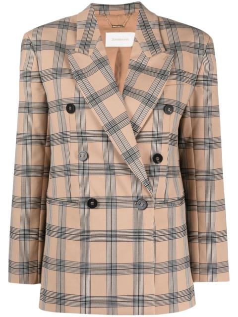 Zimmermann Luminosity checked double-breasted blazer