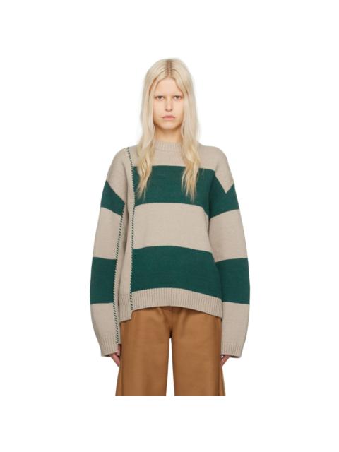 Holzweiler Beige & Green Baha Sweater
