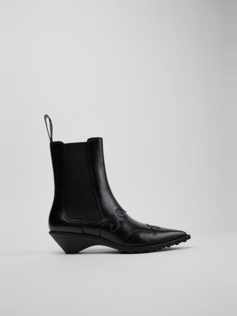 CAMPER Anita Black Leather Ankle Boots for Women.