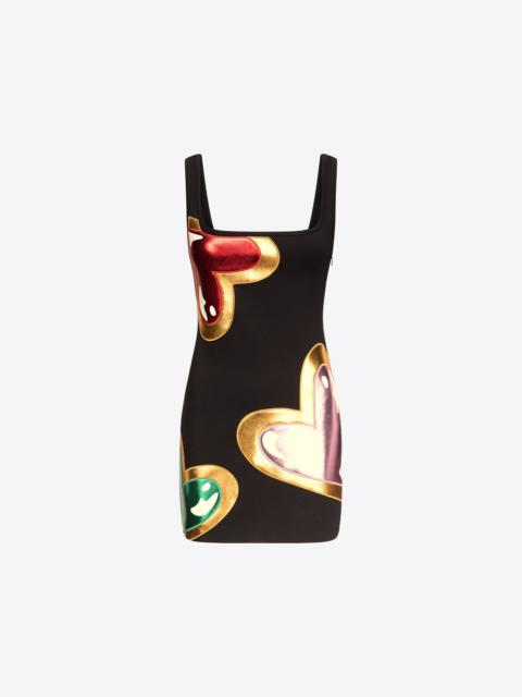 AREA COLORBLOCK HEART GEM TANK DRESS