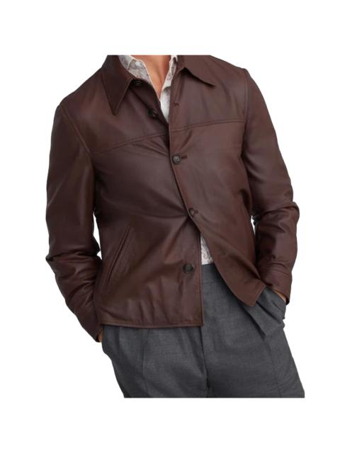 Brunello Cucinelli Nappa Leather Jacket "Brown" BRUN941