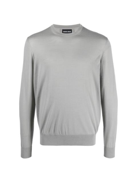 virgin-wool crew-neck jumper