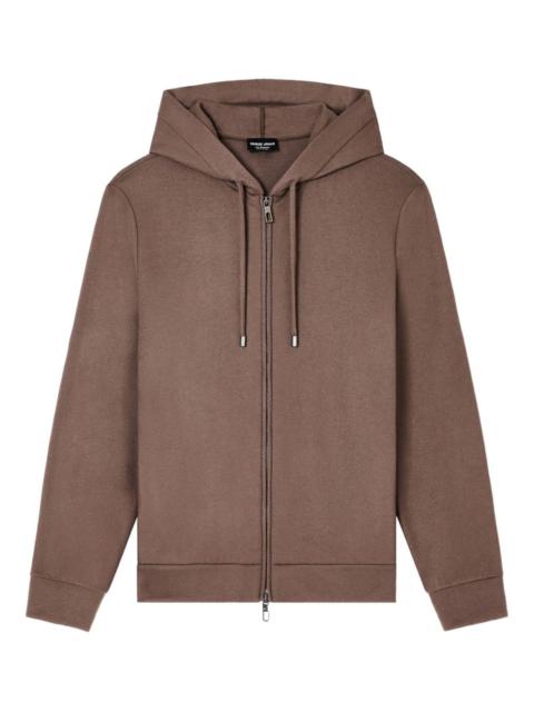 GIORGIO ARMANI zip-up drawstring hoodie