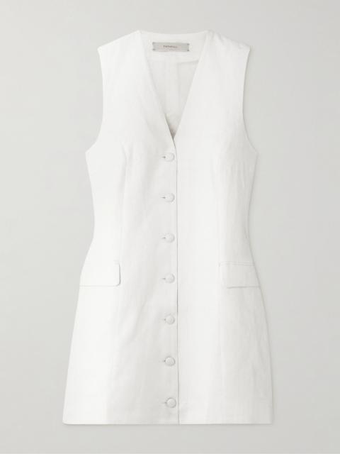 FAITHFULL Eloise sleeveless linen mini dress White