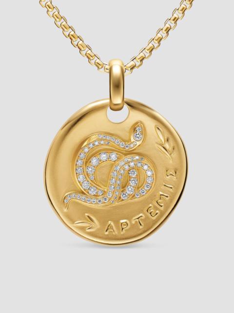 DAVID YURMAN Women's Artemis Medallion Amulet in 18K Yellow Gold with Diamonds, 28.3MM - Gold