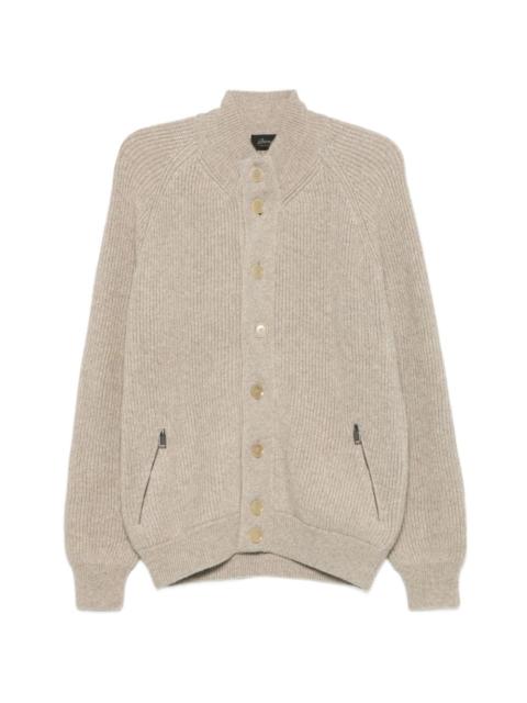 Brioni ribbed-knit high-neck cardigan