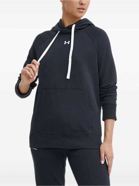 Under Armour Armour Rival Fleece Hoodie 'Black White' 1356317-001의 밑에 (WMNS)
