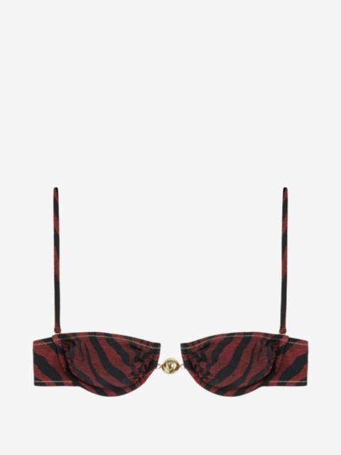 Reina Olga Hammond tiger-print bikini top
