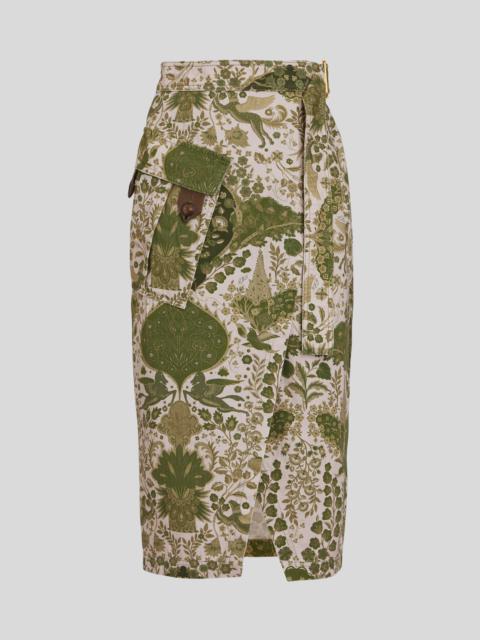 Etro PRINTED COTTON WRAP SKIRT