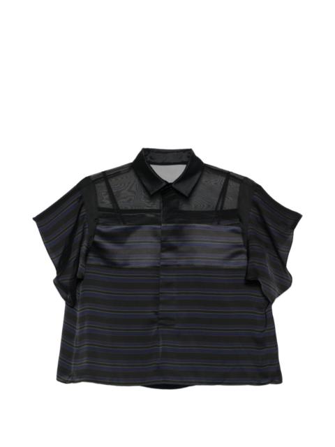 sacai mesh striped blouse