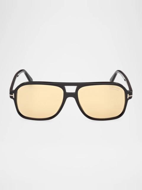 TOM FORD Men's Madison-02 Pilot Acetate Sunglasses