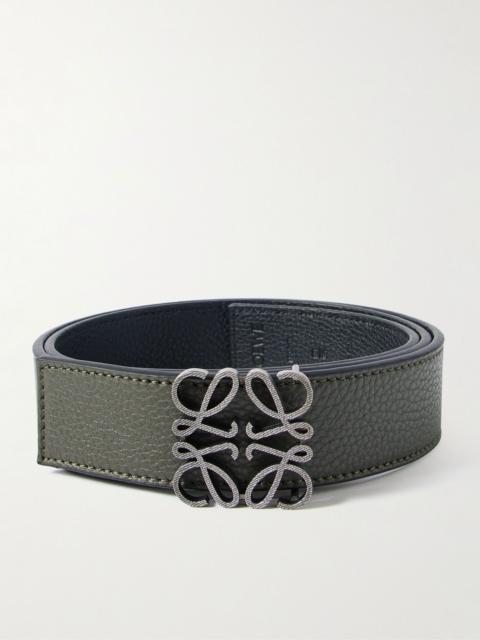 Loewe Anagram 3.5cm Reversible Leather Belt Green