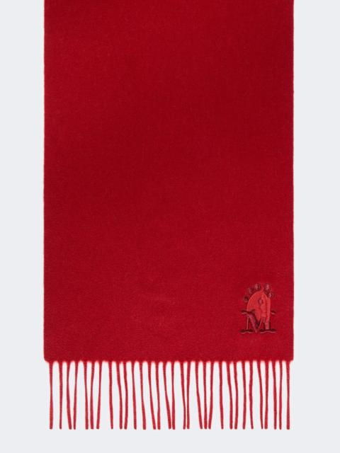 Max Mara Fringed cashmere stole - DARK RED