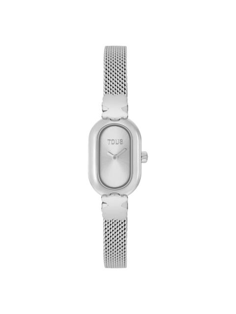 TOUS Jeweled Analog watch with steel bracelet Oval Icon