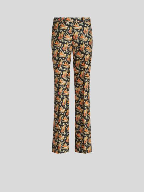 Etro TWILL TROUSERS WITH BIRD PRINT