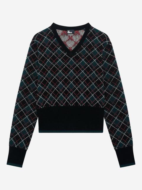 The Kooples BLACK PLAID SWEATER